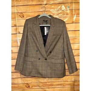 J. Crew Double-breasted blazer in glen plaid wool Size 8 NWT
